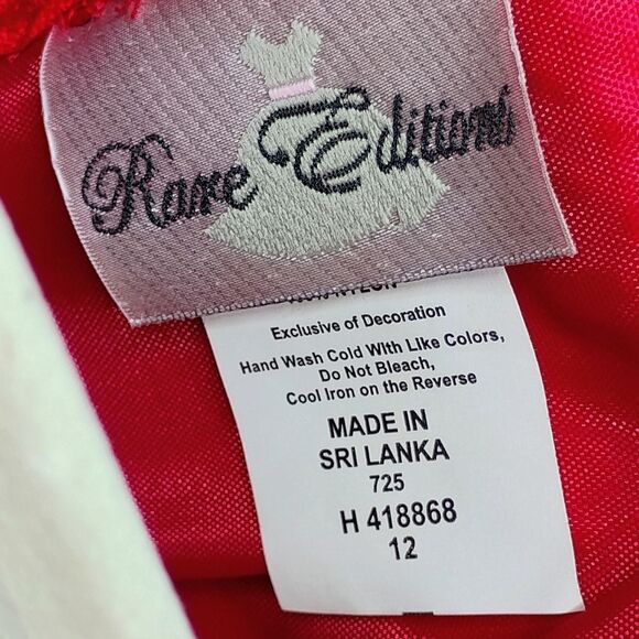 Rare Editions Vibrant Red Special Occasion Girls Dress Size 12 NWT - Picture 7 of 9